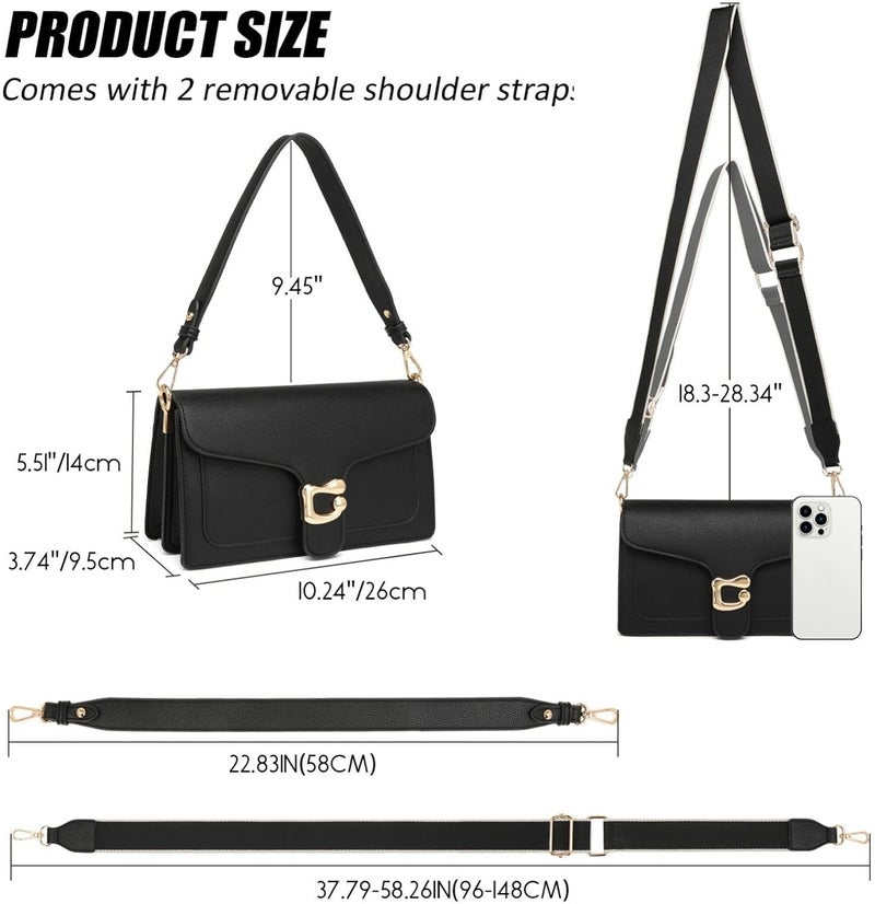 Travistar Store Crossbody Bags for Women Trendy - Small Cross Body Purse Shoulder Bag Leather Handbags Evening Clutch with 2 Straps - Image 3